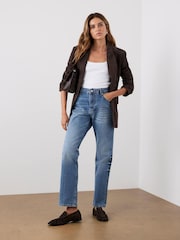 Mint Velvet Brown Suede Blazer - Image 6 of 8