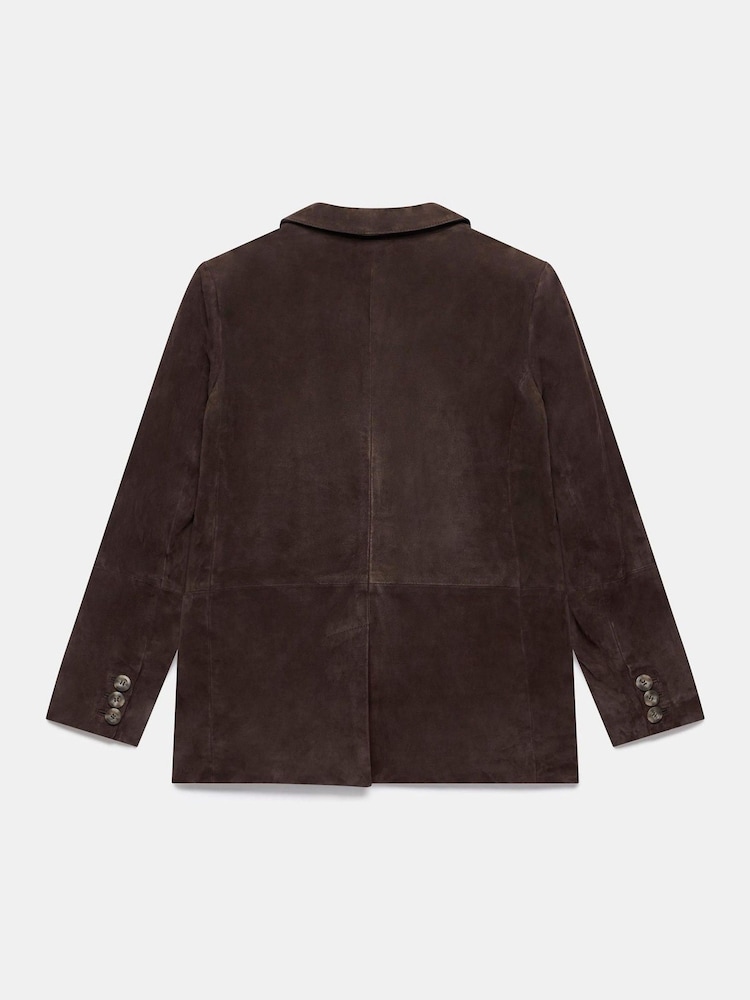 Mint Velvet Brown Suede Blazer - Image 8 of 8