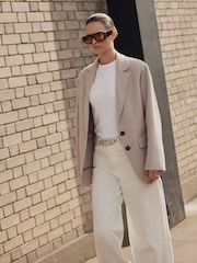 Mint Velvet Cream Hand Finished Single Breasted Blazer - Image 4 of 8