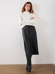Mint Velvet White Whipstitch Detail Cotton Blend Jumper - Image 3 of 7