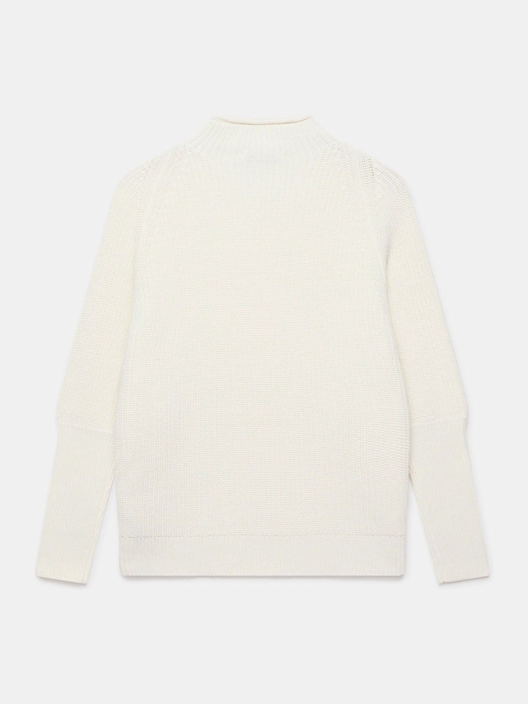 Mint Velvet White Whipstitch Detail Cotton Blend Jumper - Image 7 of 7