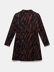 Mint Velvet Brown Zebra Print Corduroy Mini Dress - Image 7 of 8