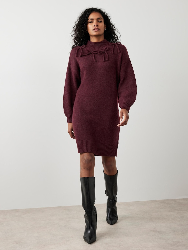 red knitted jumper dress Wherever You Go Red Turtleneck Sweater Dress Shop the Mint