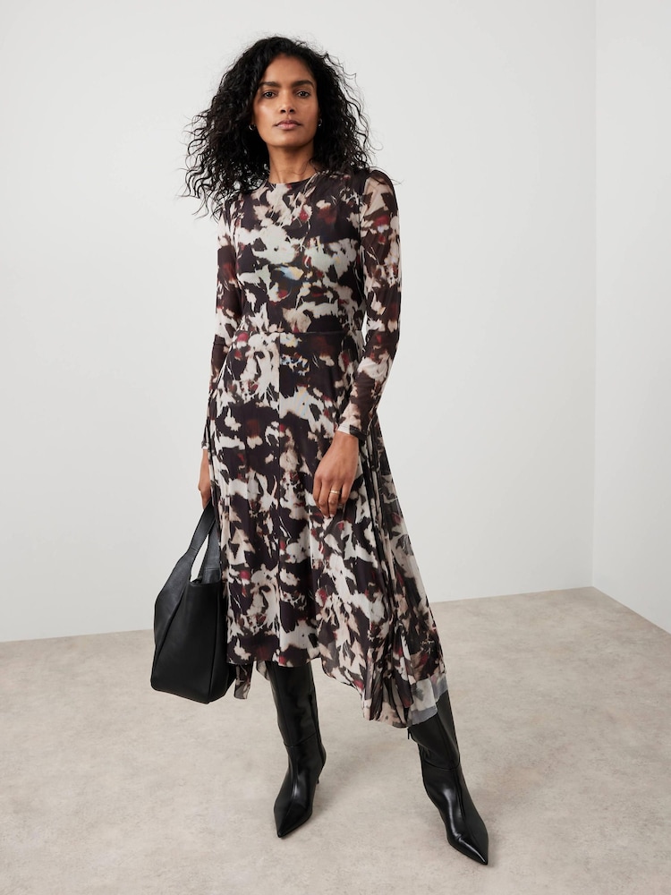 Mint Velvet Abstract Print Midi Dress - صورة 1 من 8