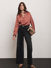 Mint Velvet Pink Ruffle Satin Blouse - Image 3 of 8