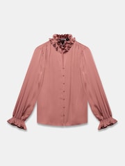 Mint Velvet Pink Ruffle Satin Blouse - Image 7 of 8