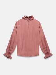 Mint Velvet Pink Ruffle Satin Blouse - Image 8 of 8