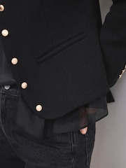 Mint Velvet Black Military Wool Blend Jacket - Image 4 of 8
