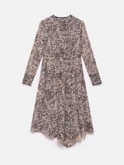 Mint Velvet Brown Leopard Print Asymmetric Midi Dress - Image 8 of 8