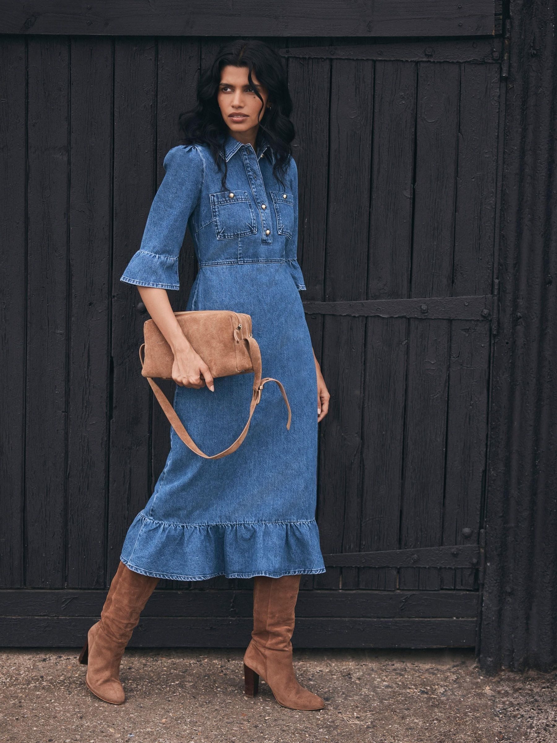 Buy Mint Velvet Blue Indigo Denim Midi Shirt Dress from Next USA