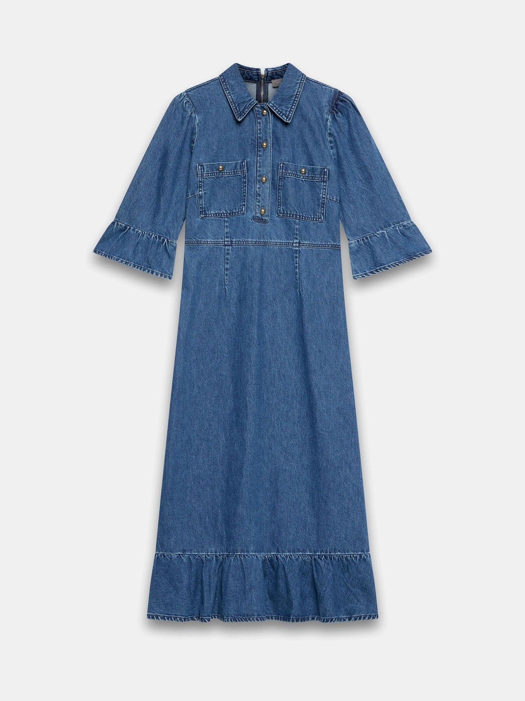 Buy Mint Velvet Blue Indigo Denim Midi Shirt Dress from Next USA