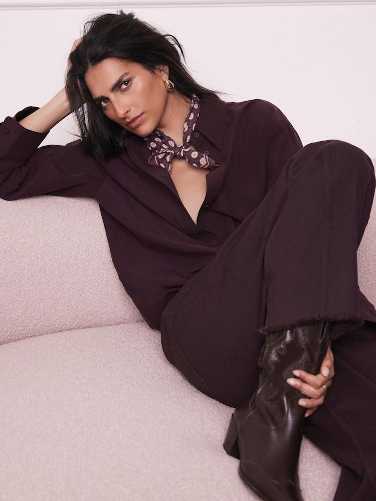 Mint Velvet Red Oversized Tailored Shirt - Image 2 of 7 Mint Velvet Red Oversized Tailored Shirt - Image 2 of 7