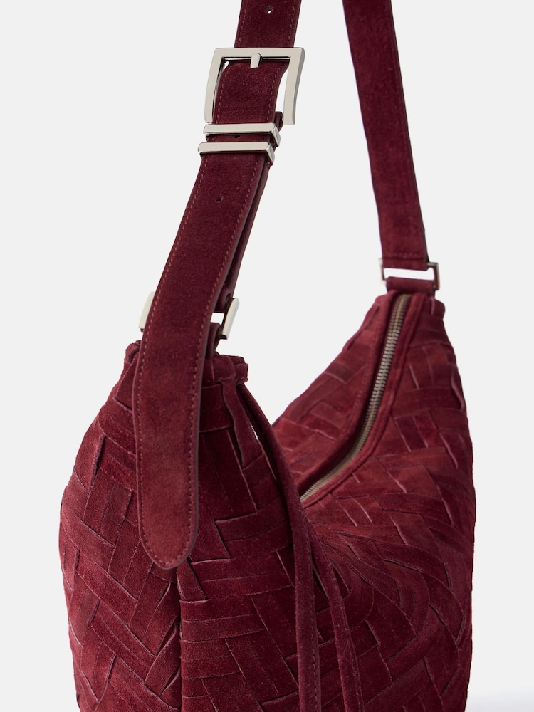Mint Velvet Red Stevie Woven Bucket Bag - Image 5 of 5