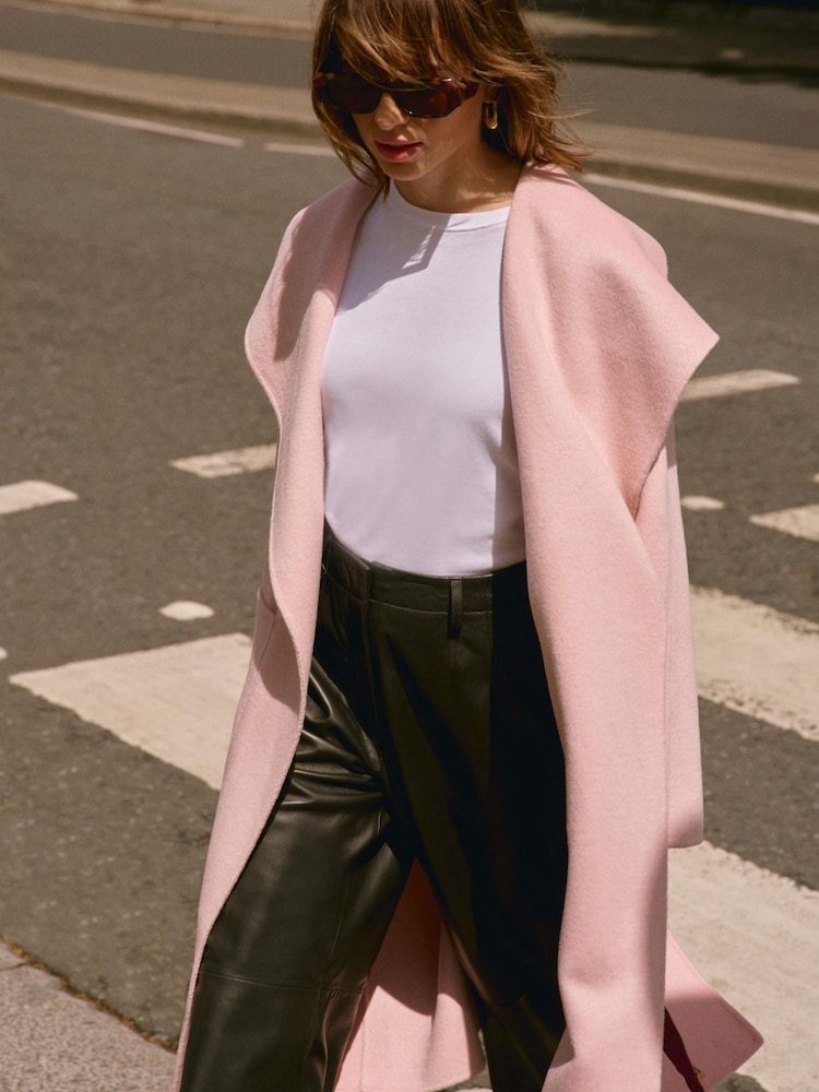 Mint Velvet Pink Wool Blend Hand Finished Coat - Image 1 of 8