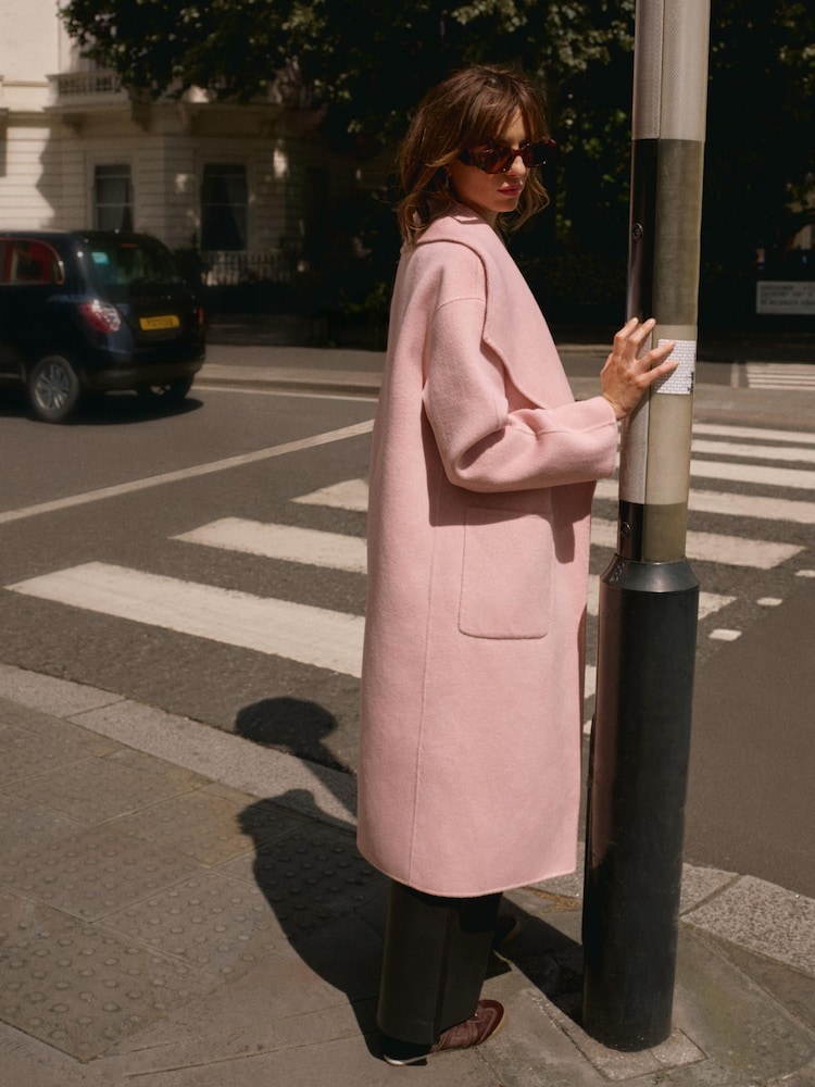 Mint Velvet Pink Wool Blend Hand Finished Coat - Image 2 of 8