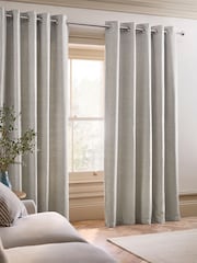 ستائر مخططة ناعمة الملمس بفتحات للتعليق - صورة 1 من 4