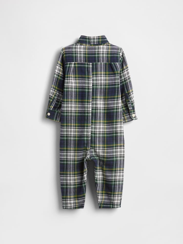 Gap Navy Blue Flannel Bear Pocket One-Piece Sleepsuit (0-24mths) - Image 2 of 3 Gap Navy Blue Flannel Bear Pocket One-Piece Sleepsuit (0-24mths) - Image 2 of 3