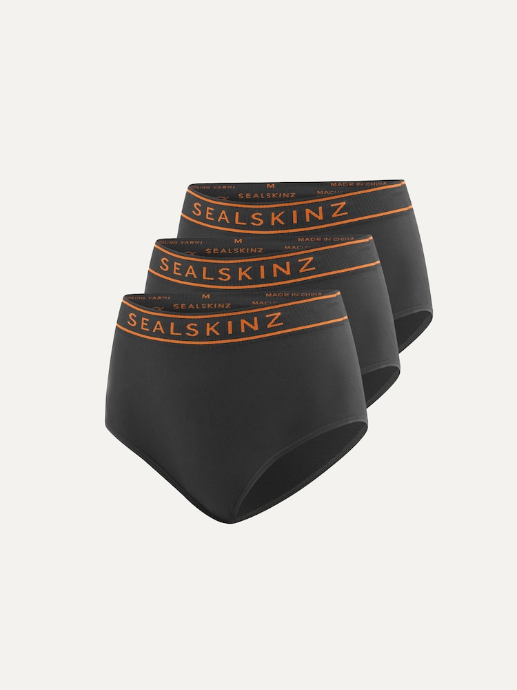Sealskinz Pennygate Womens Seamless Running Black Briefs Pack of 3 - صورة 1 من 1
