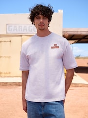 Grey Skate Street Sign Relaxed Fit Graphic Print Heavy Weight T-Shirt - Image 2 of 8