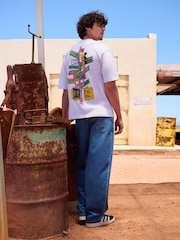 Grey Skate Street Sign Relaxed Fit Graphic Print Heavy Weight T-Shirt - Image 3 of 8