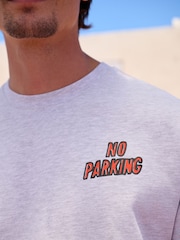 Grey Skate Street Sign Relaxed Fit Graphic Print Heavy Weight T-Shirt - Image 4 of 8