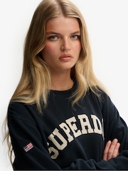 Superdry Blue Athletic Essentials Slouchy Sweatshirt - Image 4 of 6