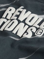 Black Tiedye Relaxed Fit Graphic Print Heavy Weight T-Shirt - Image 7 of 8