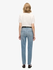 Superdry Blue Organic Cotton High Rise Mom Jeans - Image 5 of 7