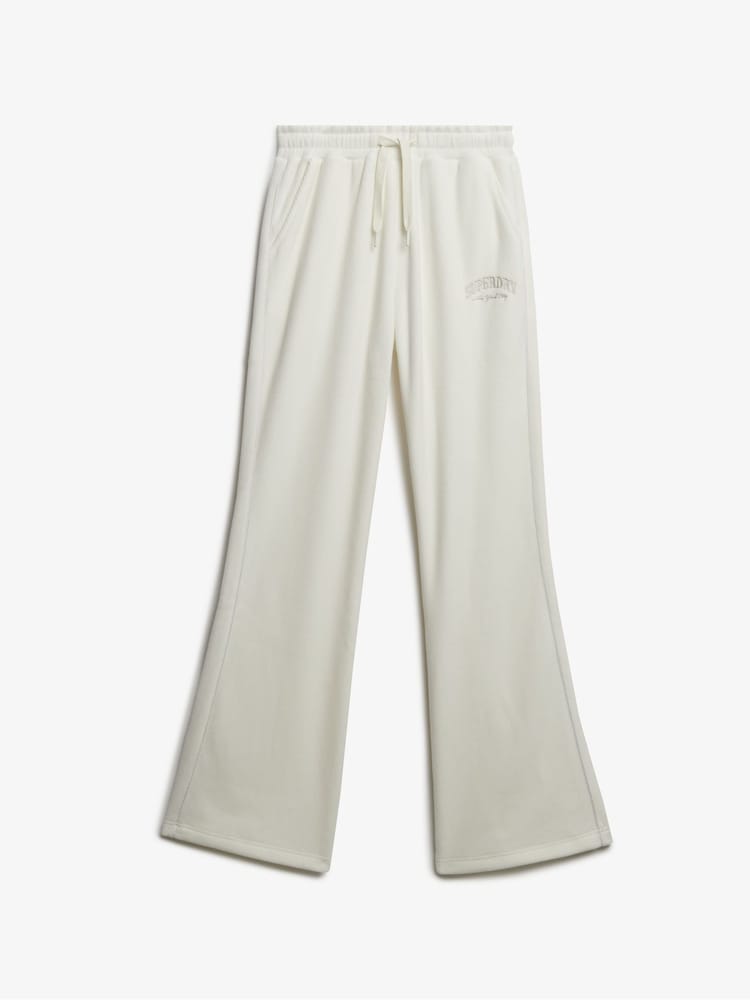 Superdry White Country Club Velour Straight Joggers - Image 7 of 7 Superdry White Country Club Velour Straight Joggers - Image 7 of 7