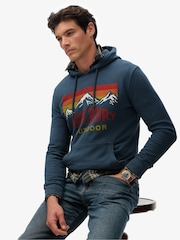 Superdry Blue Mountain Relaxed Hoodie - Image 1 of 7