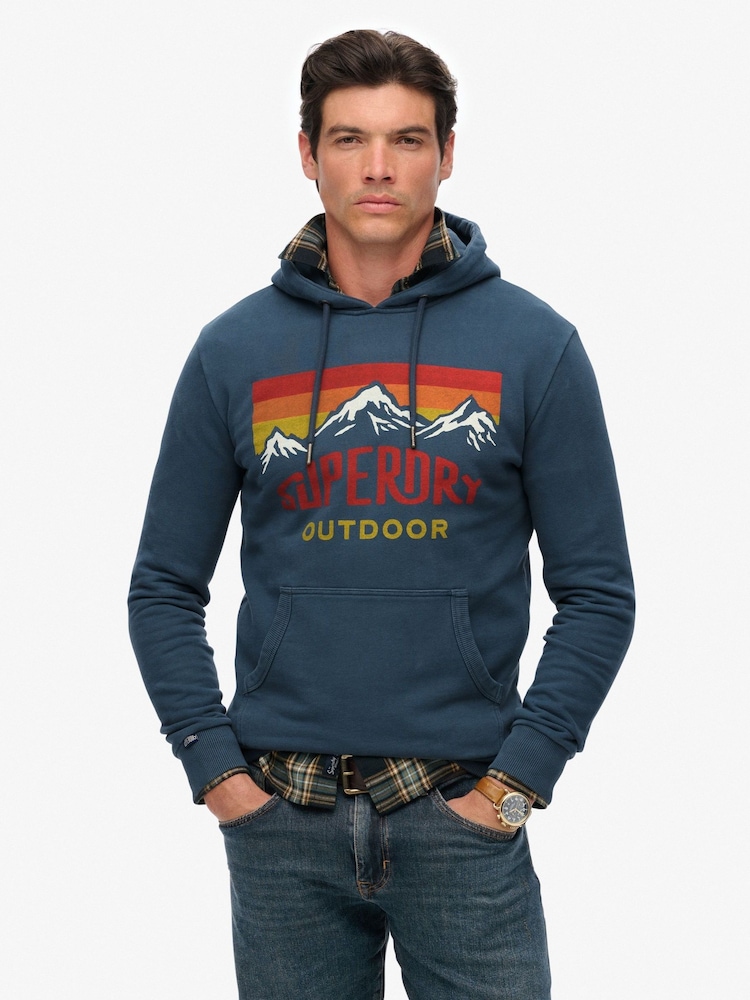 Superdry Blue Mountain Relaxed Hoodie - Image 2 of 7