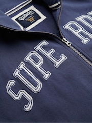 Superdry Blue Athletic Essentials Applique Loose Zip Track Top - Image 7 of 7