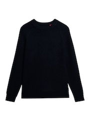 Superdry Blue Chunky Raglan Jumper - Image 6 of 6
