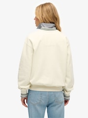 Superdry White Country Club V-Neck Sweattop - Image 2 of 6