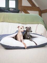 Lords and Labradors Oxford Herringbone Sleepy Burrows Dog Bed - Image 2 of 6