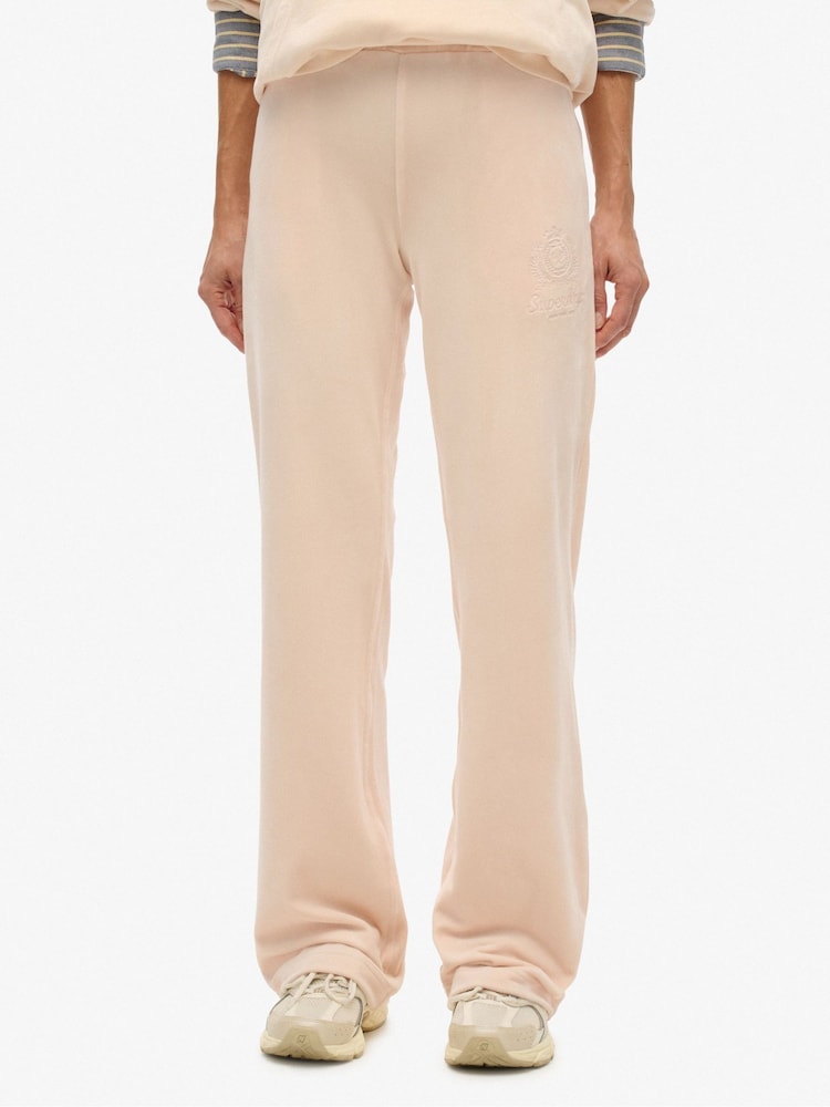 Superdry Cream Country Club Velour Joggers - Image 1 of 8