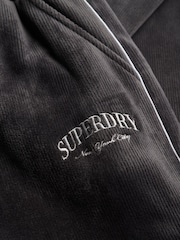 Superdry Black Country Club Velour Straight Joggers - Image 8 of 8