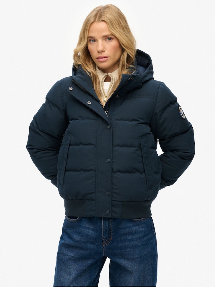 Superdry Blue Everest Bomber Jacket - Image 1 of 8 Superdry Blue Everest Bomber Jacket - Image 1 of 8