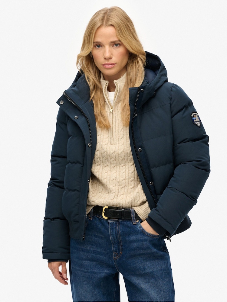 Superdry Blue Everest Bomber Jacket - Image 2 of 8 Superdry Blue Everest Bomber Jacket - Image 2 of 8