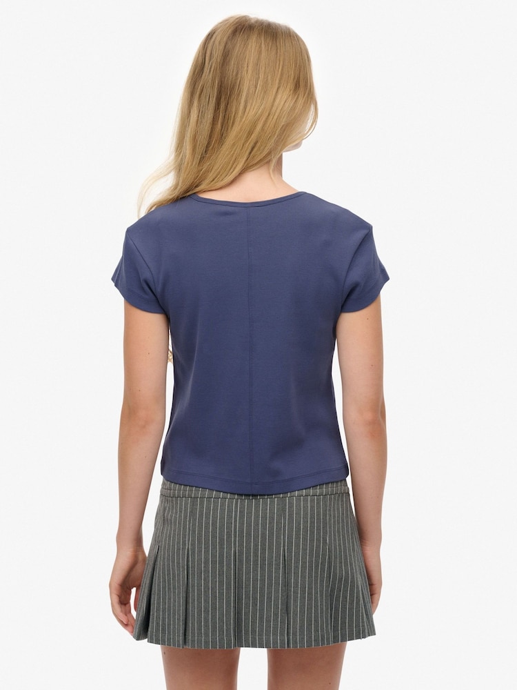 Superdry Blue Athletic Essential T-Shirt - Image 2 of 7