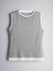 The Set 3 Pack Double Layer Vests Light Grey/Pale Khaki/White - Image 11 of 13