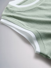 The Set 3 Pack Double Layer Vests Light Grey/Pale Khaki/White - Image 13 of 13