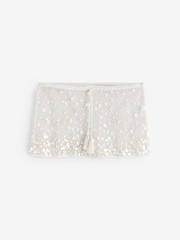 Never Fully Dressed Cream Embellished Crochet Skirt - Image 5 of 7