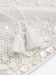 Never Fully Dressed Cream Embellished Crochet Skirt - Image 6 of 7