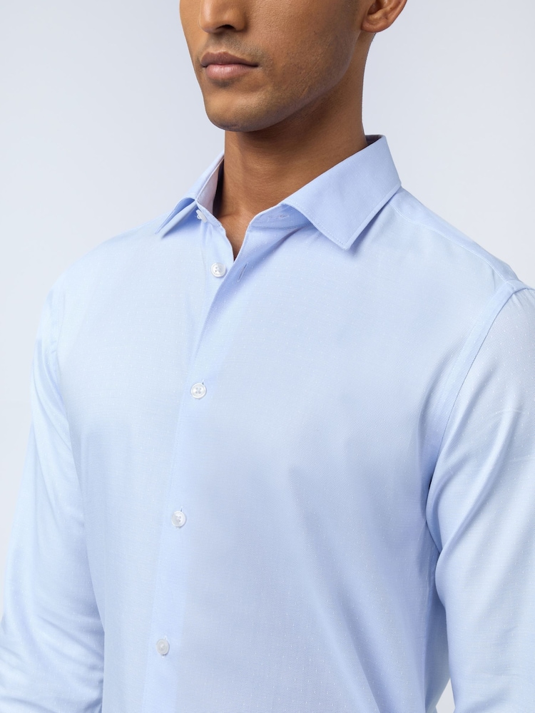 Ted Baker Tailoring Blue Triton Micro Dot Shirt - Image 2 of 3