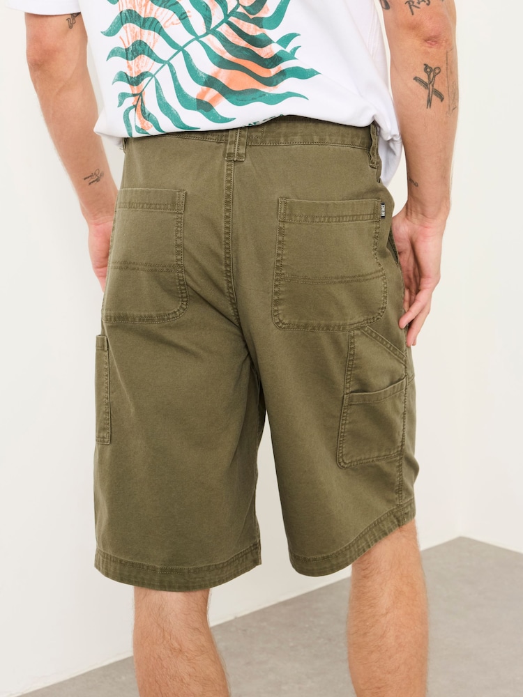 FatFace Pascal Khaki Green Utility Shorts - Image 2 of 6