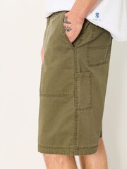 FatFace Pascal Khaki Green Utility Shorts - Image 3 of 6