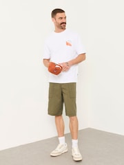 FatFace Pascal Khaki Green Utility Shorts - Image 5 of 6