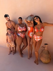 Never Fully Dressed Orange Sun Embellished Triangle Bikini Top - Image 5 of 8