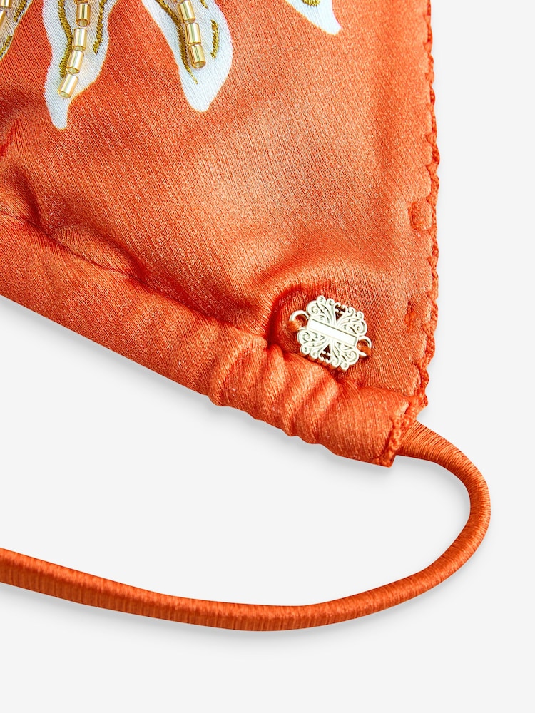 Never Fully Dressed Orange Sun Embellished Triangle Bikini Top - Image 8 of 8